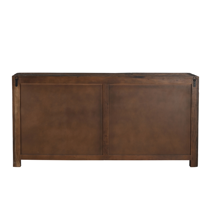 Taran Designs Milton 4-door Solid Wood Sideboard in Dark Brown