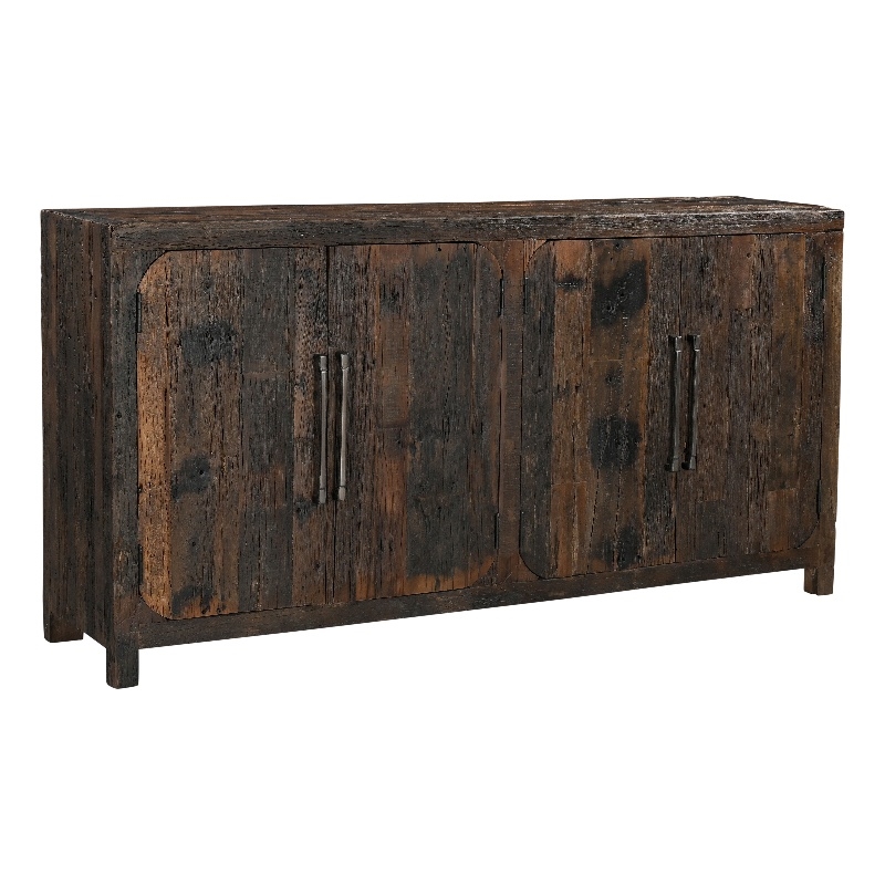 Taran Designs Milton 4-door Solid Wood Sideboard in Dark Brown