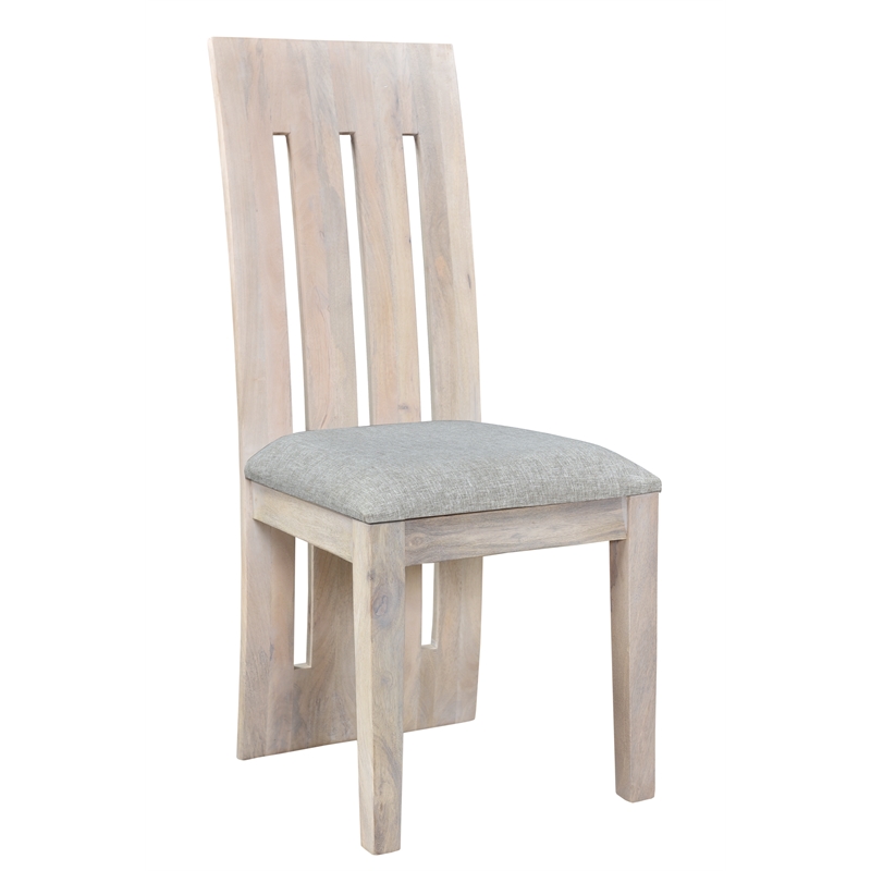 Taran Designs Quincy Upholstered Solid Wood Dining Chairs (Set of 2) in White