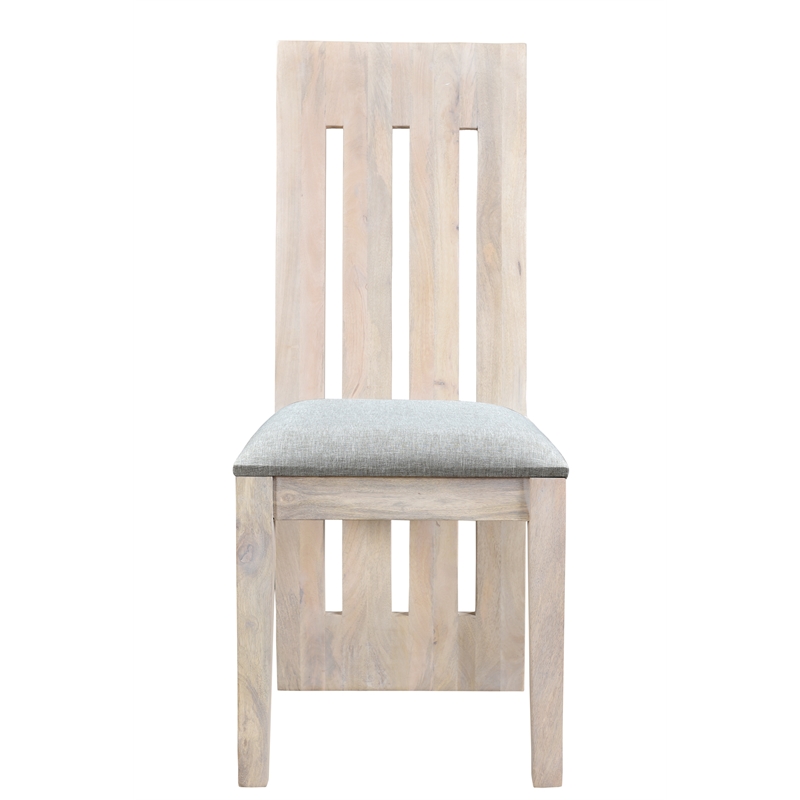 Taran Designs Quincy Upholstered Solid Wood Dining Chairs (Set of 2) in White