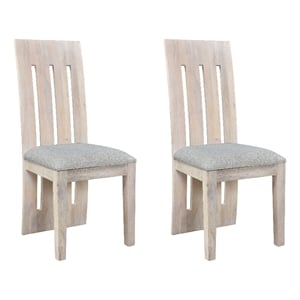 taran designs quincy upholstered solid wood dining chairs (set of 2) in white