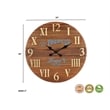 Taran Designs Keaton Round Solid Wood Wall Clock in Dark Brown