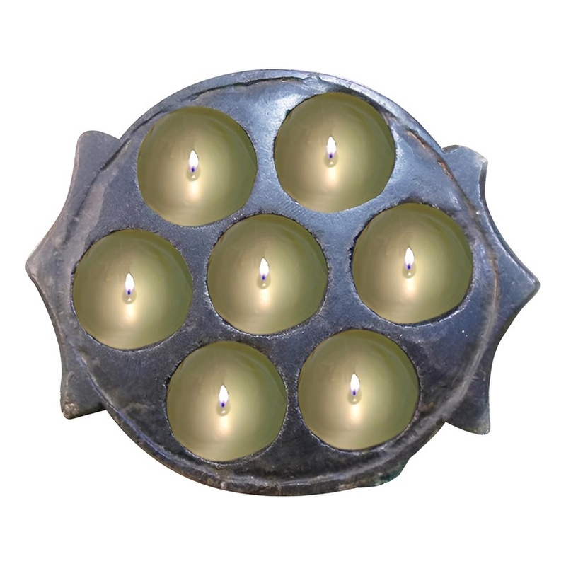 Taran Designs Andrea Concrete & Metal Candle Holder in Black