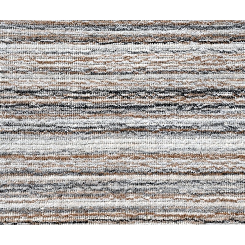 Taran Designs 8' x 10' Abstract Stripe Wool Area Rug in Gray Multicolor