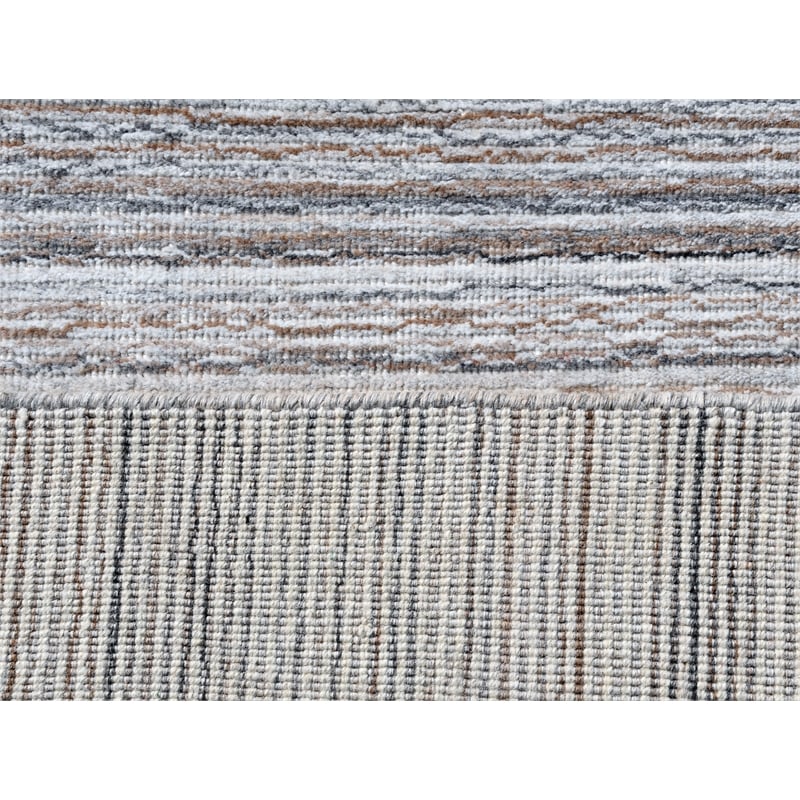 Taran Designs 8' x 10' Abstract Stripe Wool Area Rug in Gray Multicolor