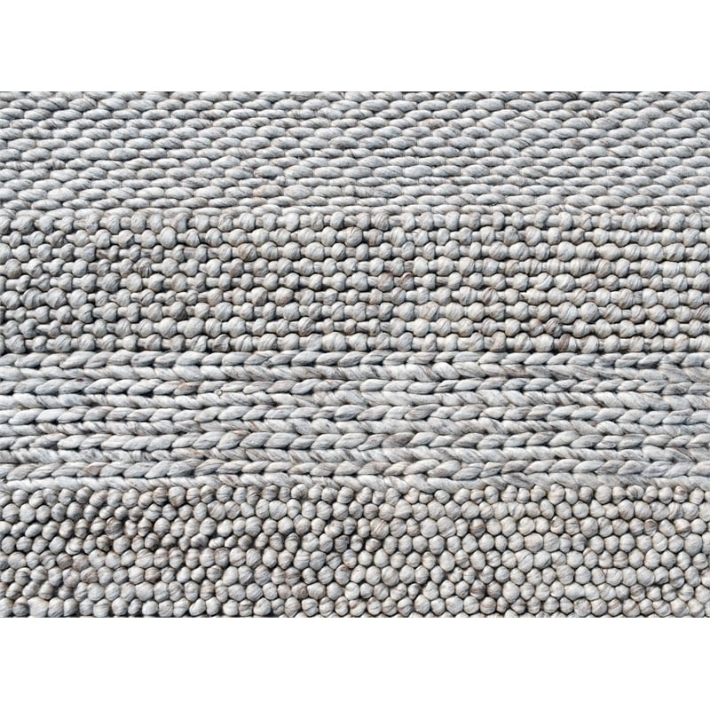Taran Designs 8' x 10' Contemporary Abstract Stripe Wool Area Rug in Beige