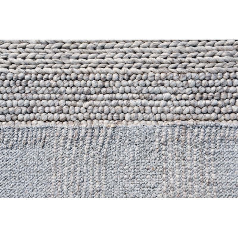 Taran Designs 8' x 10' Contemporary Abstract Stripe Wool Area Rug in Beige