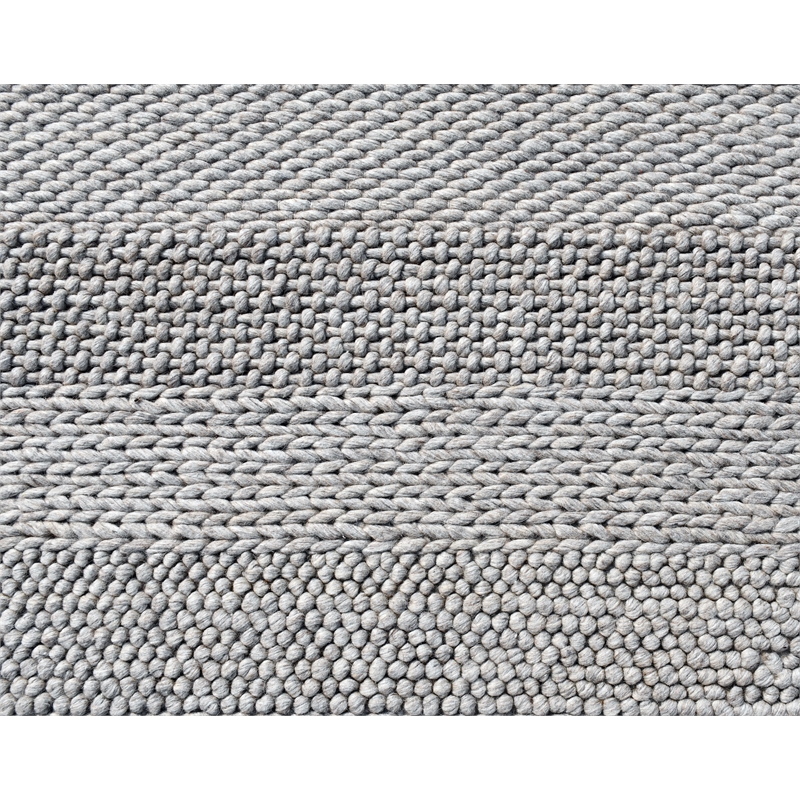 Taran Designs 8' x 10' Contemporary Abstract Stripe Wool Area Rug in Gray