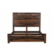 Taran Designs Warren Live Edge Solid Wood King Panel Bed in Dark Brown