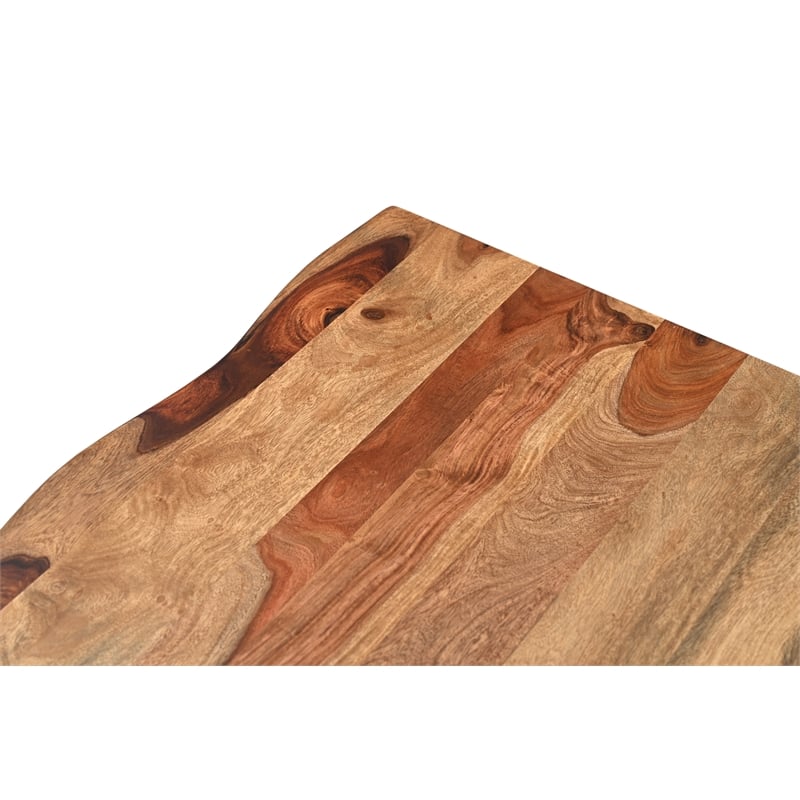 Taran Designs Darcy Live Edge Solid Wood Coffee Table in Brown