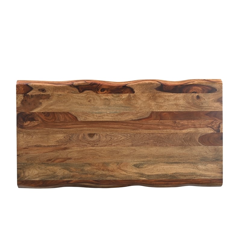 Taran Designs Darcy Live Edge Solid Wood Coffee Table in Brown
