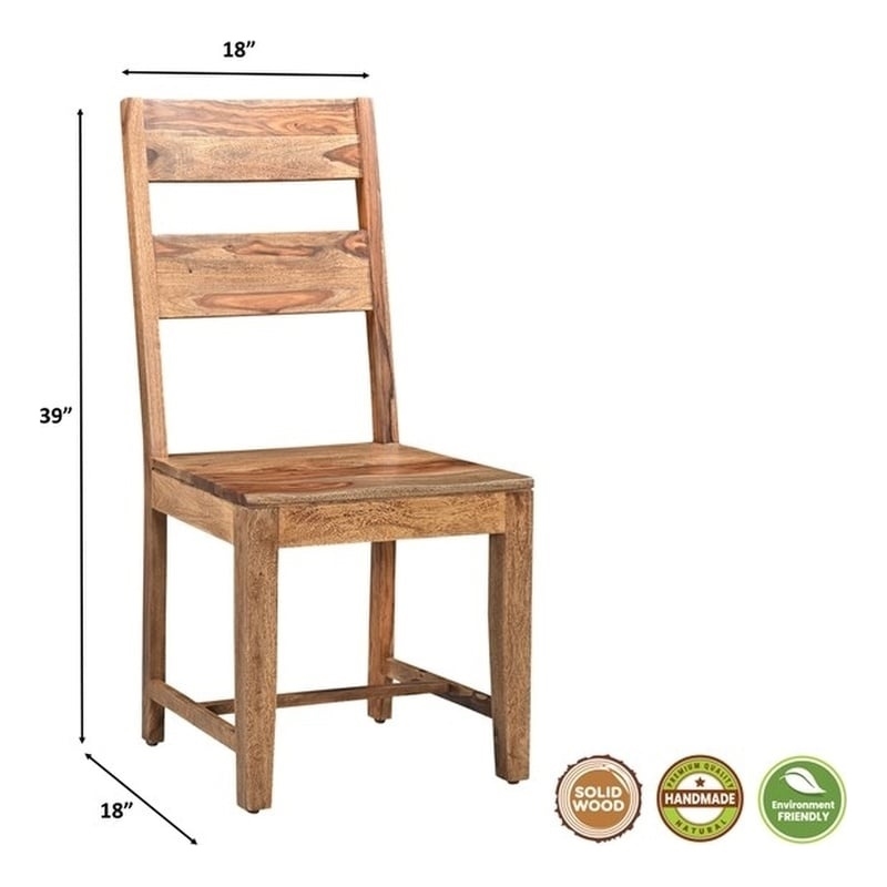 Taran Designs Darcy Solid Wood Dining Chairs (Set of 2) in Brown