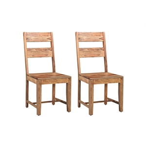 Taran Designs Darcy Solid Wood Dining Chairs (Set of 2) in Brown