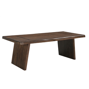 Taran Designs Bristol 86&quot Live Edge Solid Wood Dining Table in Dark Brown