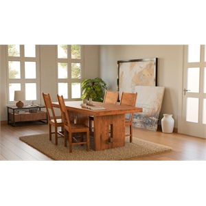 Taran Designs Bristol 75&quot Solid Wood Trestle Dining Table in Brown