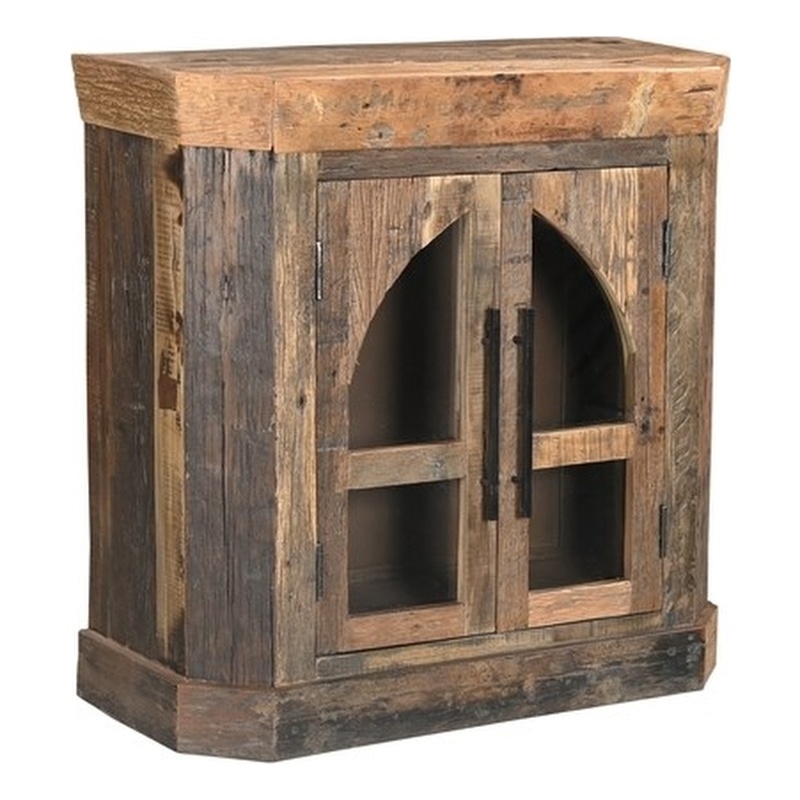 Taran Designs Milton 2-door Solid Wood Accent Cabinet in Dark Brown