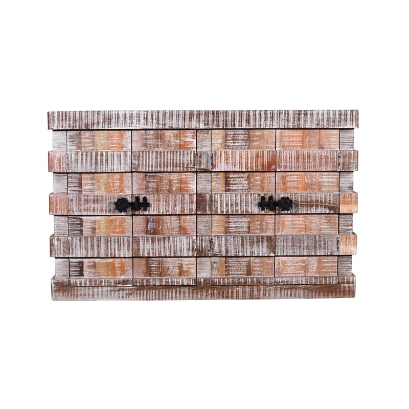 Taran Designs Milton 4-door Solid Wood Sideboard in Dark Brown