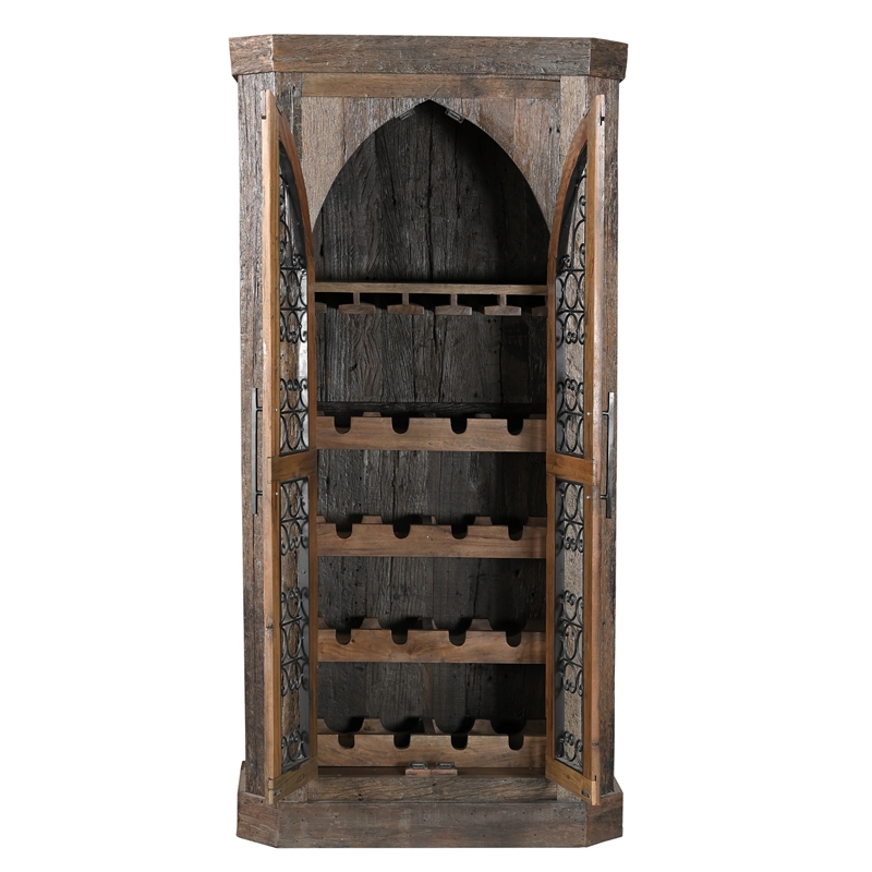 Taran Designs Milton 2-door Solid Wood Bar Cabinet in Dark Brown