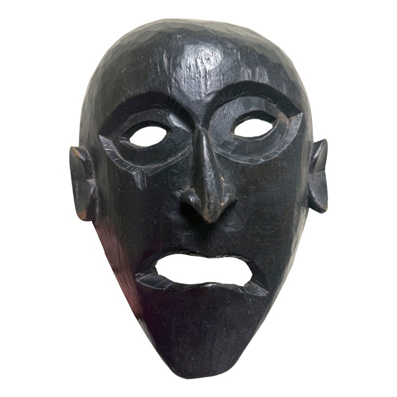 Taran Designs Andrea Handcrafted Solid Wood Decorative Mask in Black
