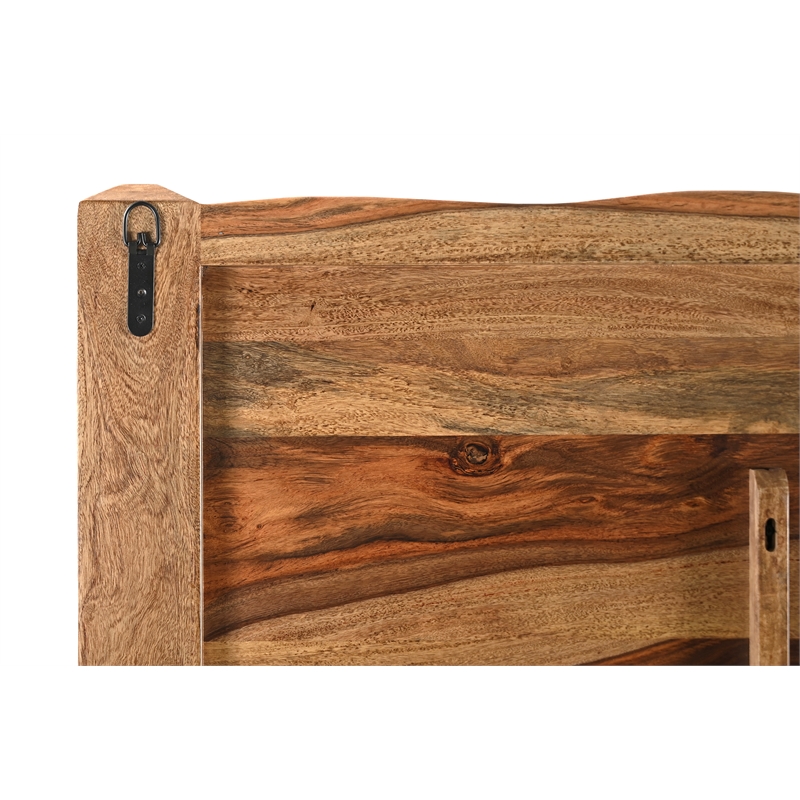 Taran Designs Darcy Live Edge Solid Wood King Panel Bed in Brown
