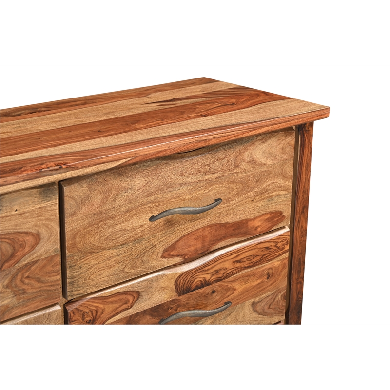 Taran Designs Darcy 6-drawer Live Edge Solid Wood Dresser in Brown