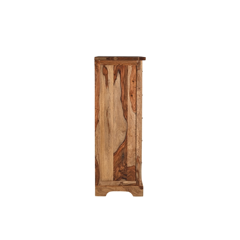 Taran Designs Darcy 5-drawer Live Edge Solid Wood Chest in Brown