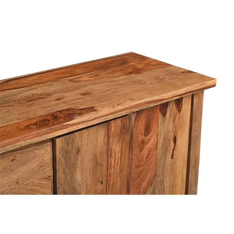 Taran Designs Darcy 3-drawer 4-door Live Edge Solid Wood Sideboard in Brown