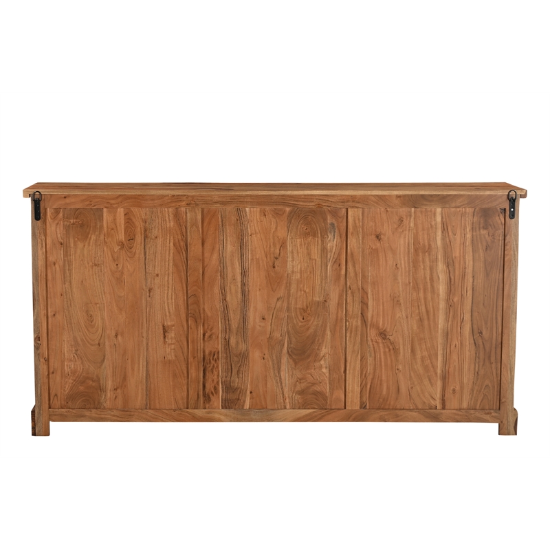 Taran Designs Darcy 3-drawer 4-door Live Edge Solid Wood Sideboard in Brown