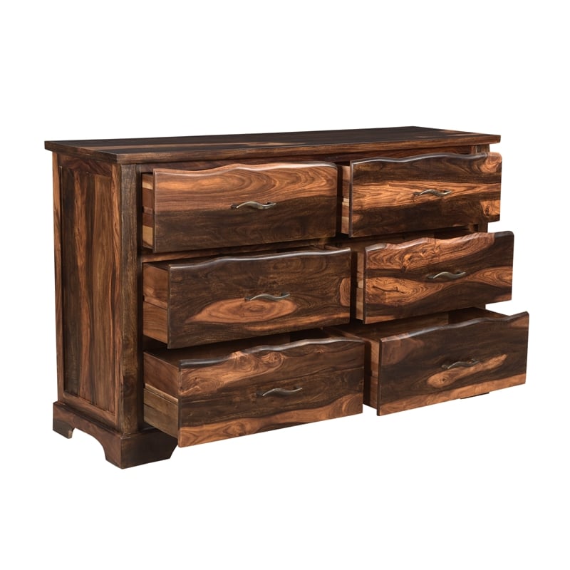 Taran Designs Darcy 3-piece Solid Wood Queen Bedroom Set in Dark Brown