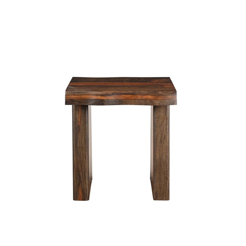 Taran Designs Darcy 2-piece Solid Wood Living Room Table Set in Dark Brown