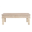 Taran Designs Milton 2-piece Carved Solid Wood Living Room Table Set in White