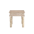 Taran Designs Milton 2-piece Carved Solid Wood Living Room Table Set in White