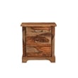 Taran Designs Darcy 3-drawer Live Edge Solid Wood Nightstand in Brown