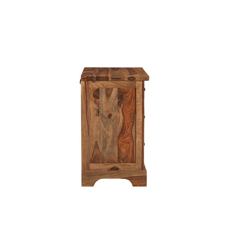 Taran Designs Darcy 3-drawer Live Edge Solid Wood Nightstand in Brown
