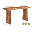 Taran Designs Darcy Live Edge Solid Wood Console Table in Brown