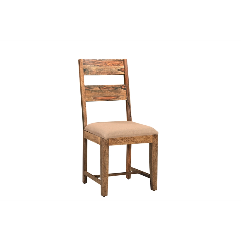 Taran Designs Darcy Upholstered Solid Wood Dining Chairs (Set of 2) in Brown