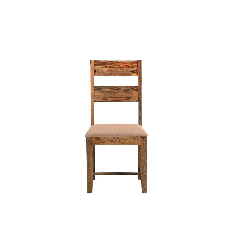 Taran Designs Darcy Upholstered Solid Wood Dining Chairs (Set of 2) in Brown