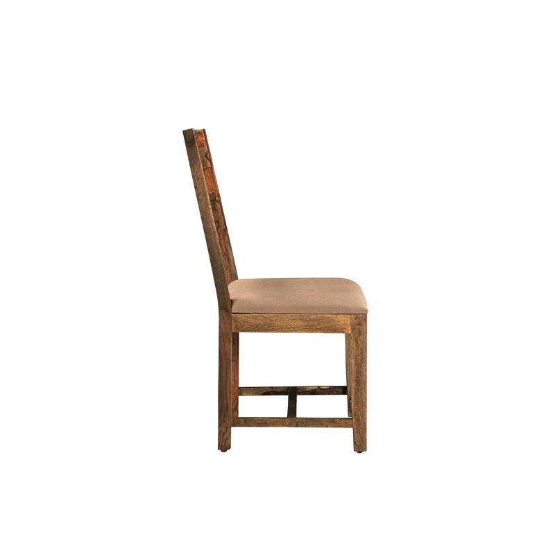 Taran Designs Darcy Upholstered Solid Wood Dining Chairs (Set of 2) in Brown