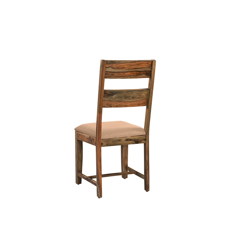 Taran Designs Darcy Upholstered Solid Wood Dining Chairs (Set of 2) in Brown
