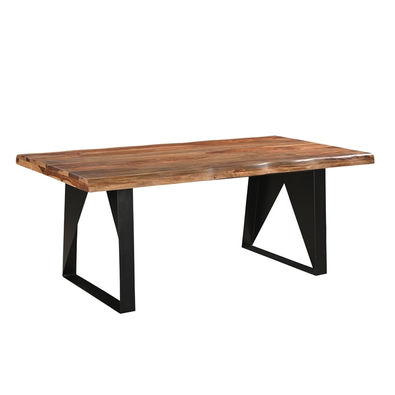 Taran Designs Darcy 7-piece Live Edge Wood Dining Set in Brown