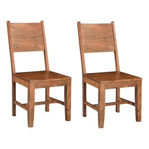 taran designs bristol solid wood dining chairs (set of 2) in brown