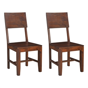 taran designs werrick solid wood dining chairs (set of 2) in dark brown