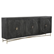 Taran Designs Chateau 6-door Carved Solid Wood Sideboard in Black