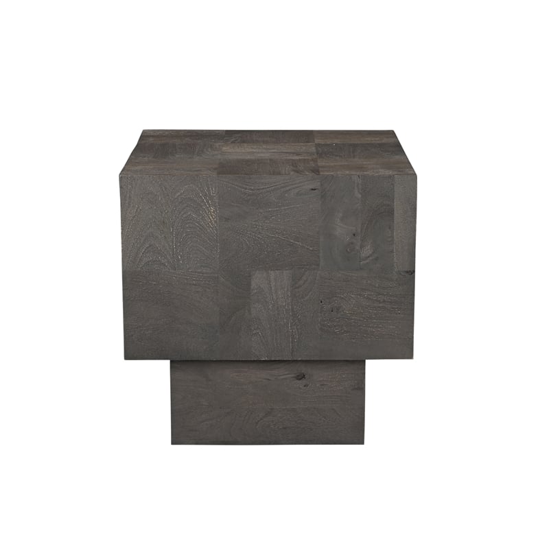 Taran Designs Maria Solid Wood Side Table in Dark Gray