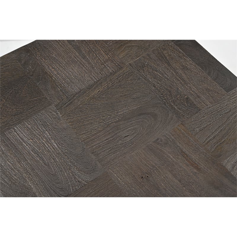 Taran Designs Maria Solid Wood Side Table in Dark Gray