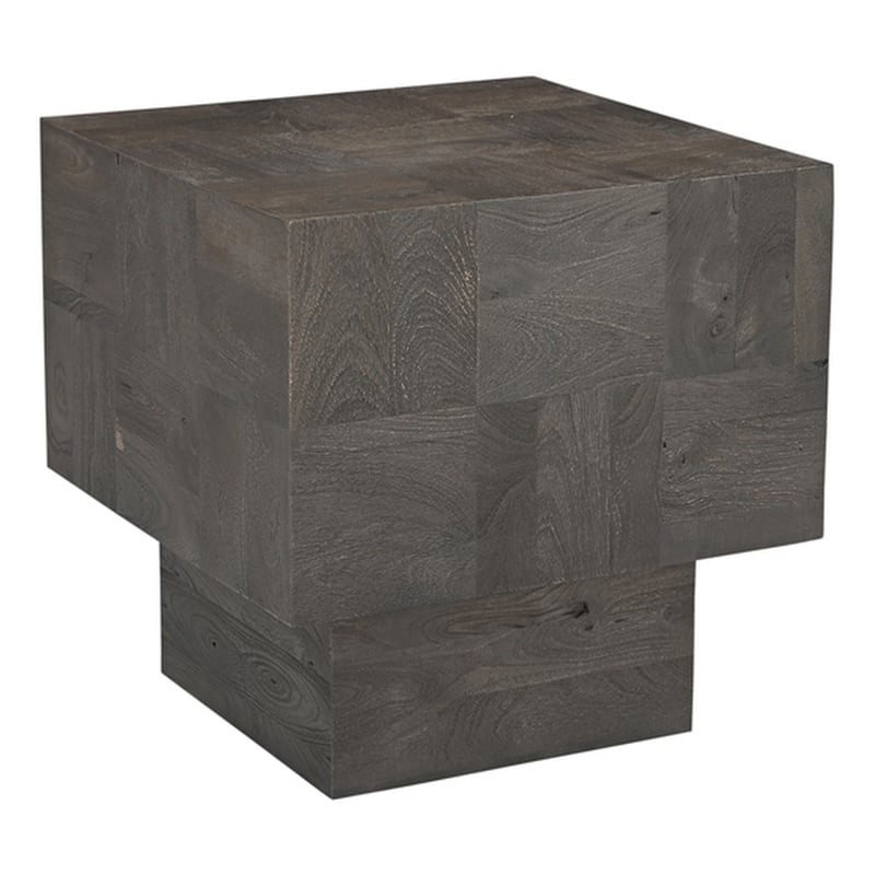 Taran Designs Maria Solid Wood Side Table in Dark Gray