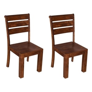 taran designs lawrence solid wood dining chairs (set of 2) in dark brown