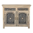 Taran Designs Isabella 2-drawer 2-door Solid Wood Sideboard in Beige/Black