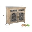Taran Designs Isabella 2-drawer 2-door Solid Wood Sideboard in Beige/Black