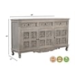Taran Designs Isabella 3-drawer 3-door Carved Solid Wood Sideboard in Gray
